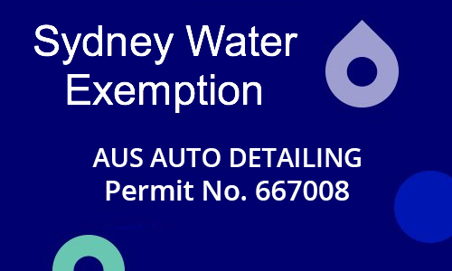 Aus Auto Detailing Sydney Water Permit